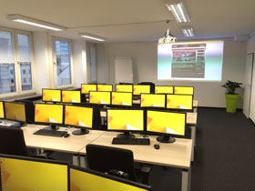 Classroom with Computers and Projector
