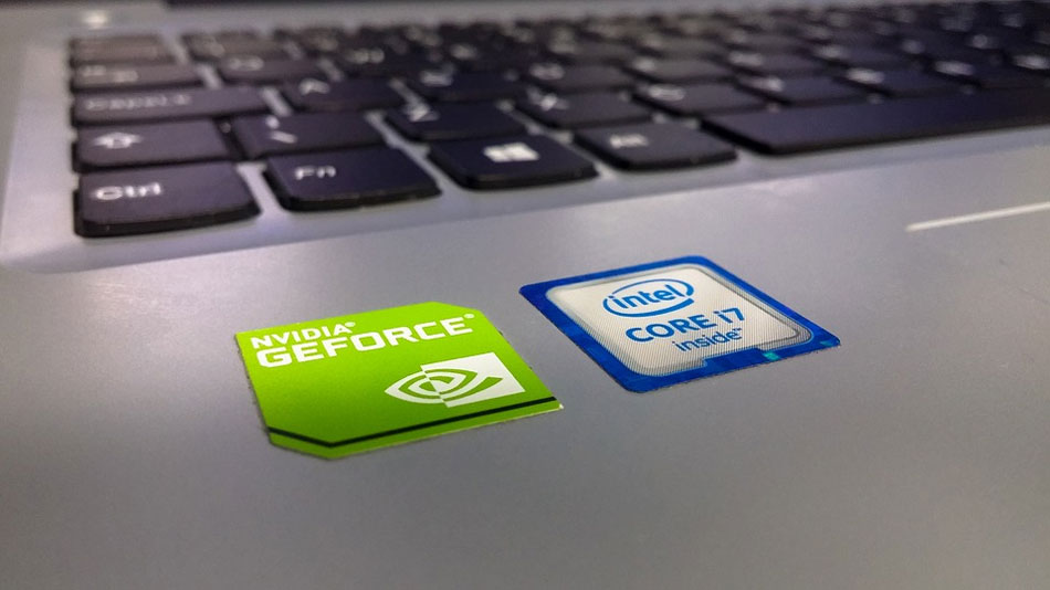 Intel logo on a keyboard